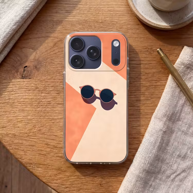 Zonnebril - Schaduw - Oranje - Minimalistisch Telefoonhoesje iPhone 17 Pro klein -sfeer1
