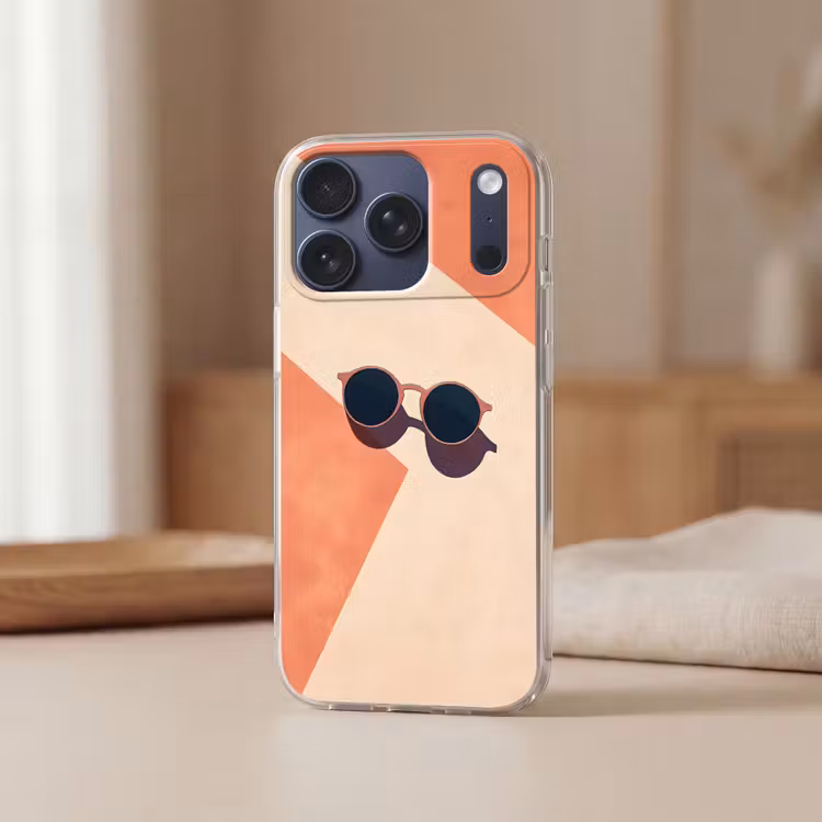 Zonnebril - Schaduw - Oranje - Minimalistisch Telefoonhoesje iPhone 17 Pro klein -sfeer2