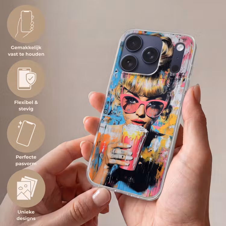 Zonnebril - Vrouw - Kleurrijk - Verfspetters Telefoonhoesje iPhone 17 Pro klein -sfeer3_NL
