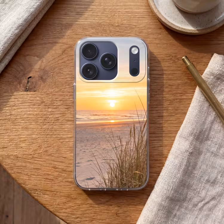 Zonsondergang - Duinen - Zee Telefoonhoesje iPhone 17 Pro klein -sfeer1