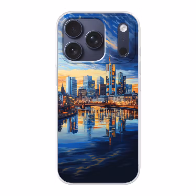 Zonsondergang Frankfurt - Stad - Skyline - Water Telefoonhoesje iPhone 17 Pro klein -3d