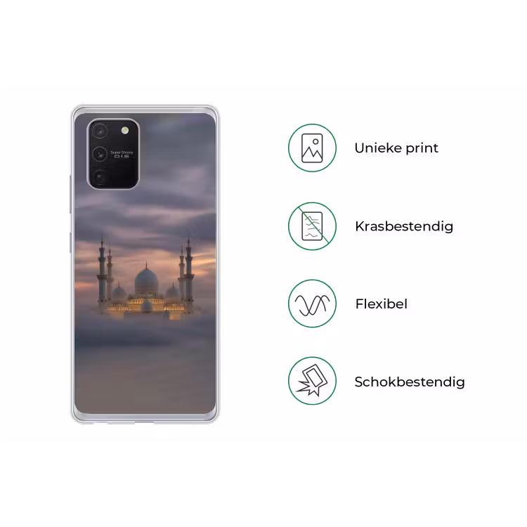 Zonsondergang - Moskee - Wolken - Islamitisch Telefoonhoesje Samsung Galaxy S10 Lite klein -specsS10Lite