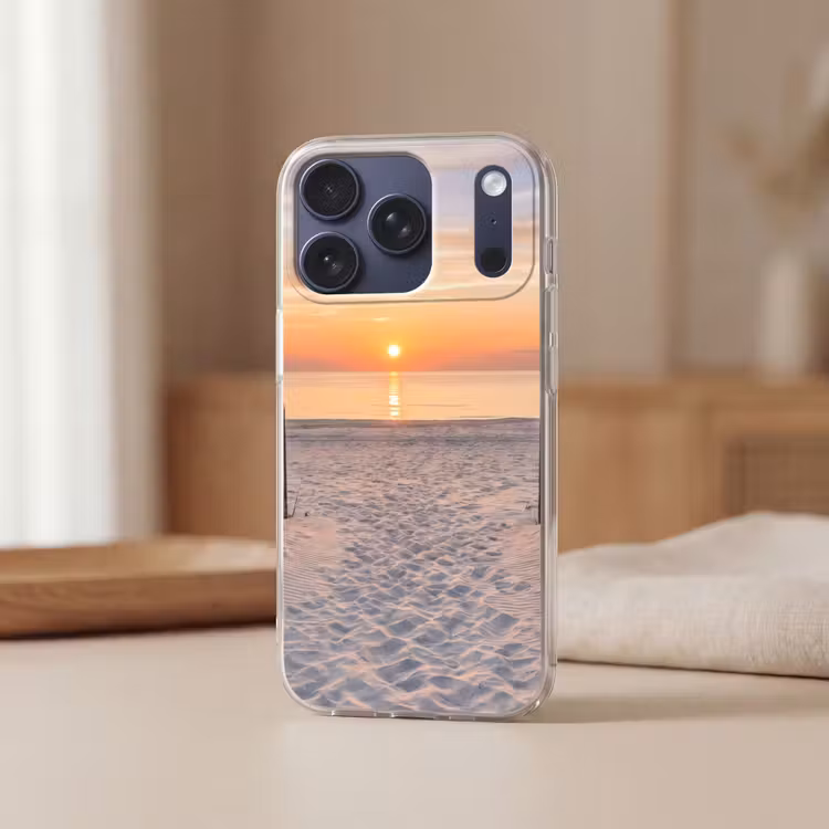 Zonsondergang - Strand - Zand Telefoonhoesje iPhone 17 Pro klein -sfeer2