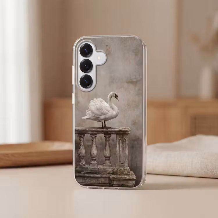 Zwaan - Elegant - Dieren - Wit Telefoonhoesje Samsung Galaxy S26 klein -sfeer2