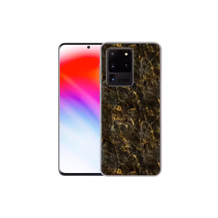 Zwart - Marmer - Goud Telefoonhoesje Samsung Galaxy S20 Ultra klein 358 -dubbelS20Ultra