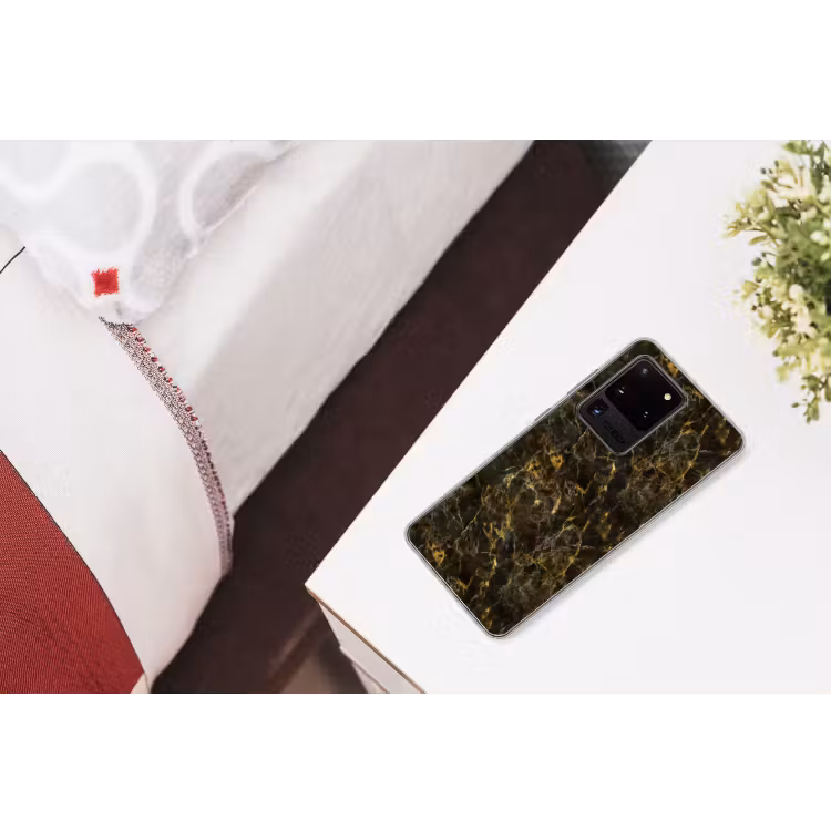 Zwart - Marmer - Goud Telefoonhoesje Samsung Galaxy S20 Ultra klein 358 -kamerS20Ultra