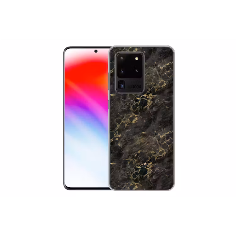 Zwart - Marmer - Goud - Nerf Telefoonhoesje Samsung Galaxy S20 Ultra klein 358 -dubbelS20Ultra