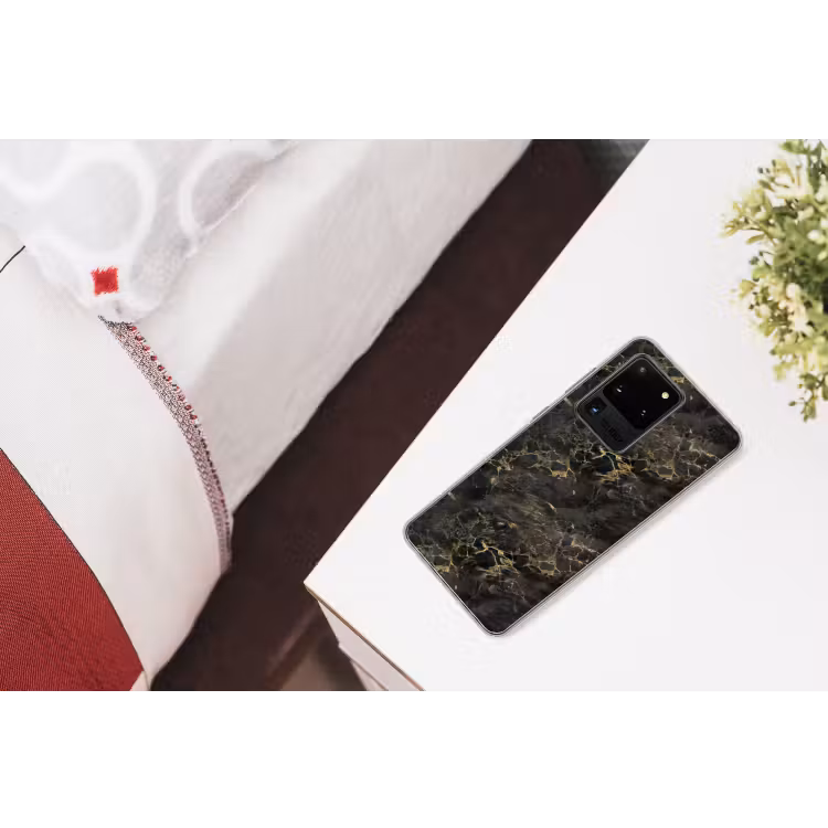 Zwart - Marmer - Goud - Nerf Telefoonhoesje Samsung Galaxy S20 Ultra klein 358 -kamerS20Ultra