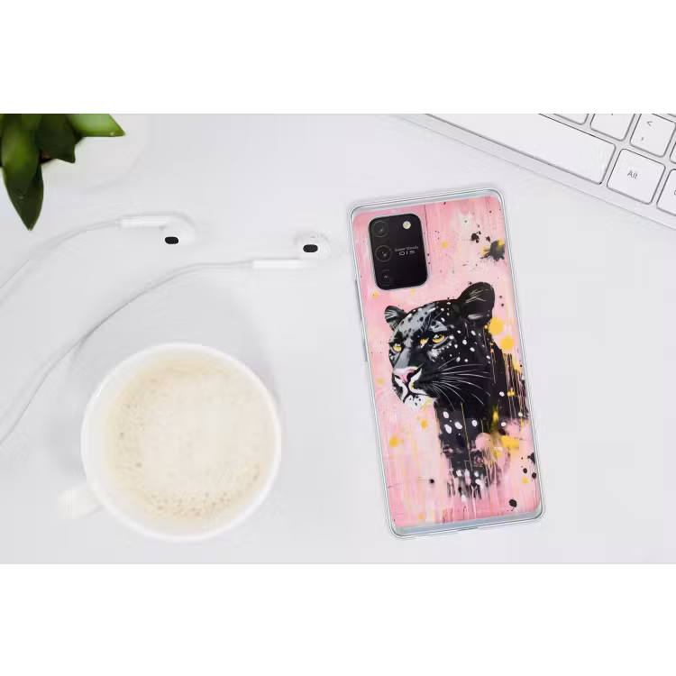 Zwart - Panter - Roze - Abstract Telefoonhoesje Samsung Galaxy S10 Lite klein -oordopS10Lite