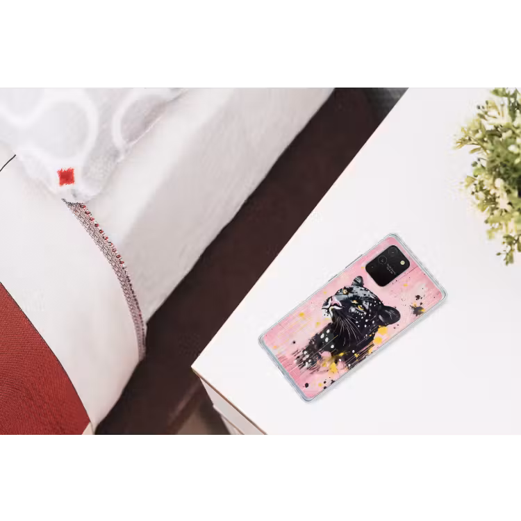 Zwart - Panter - Roze - Abstract Telefoonhoesje Samsung Galaxy S10 Lite klein -kamerS10Lite