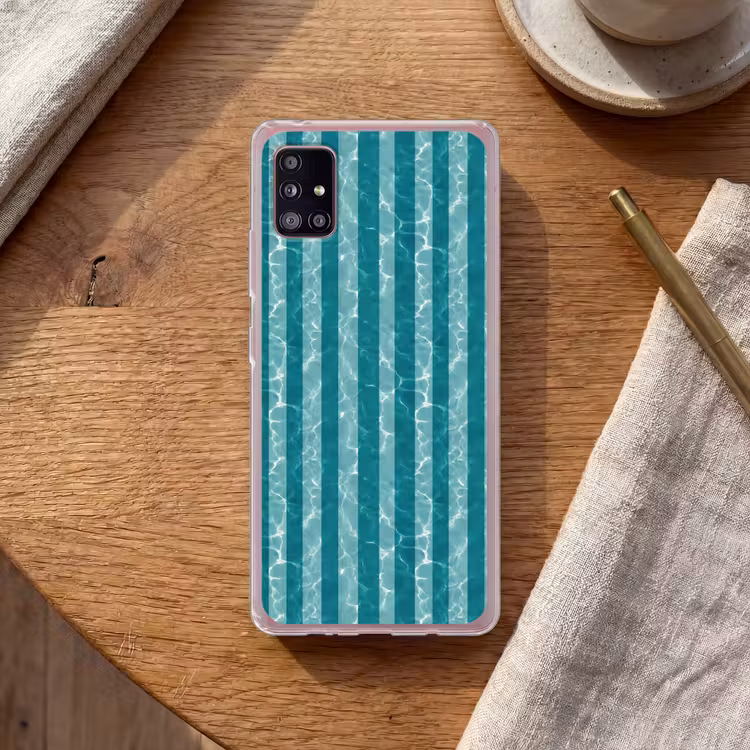 Zwembad - Strepen - Groen Telefoonhoesje Samsung Galaxy A51 5G klein 373 -sfeer1