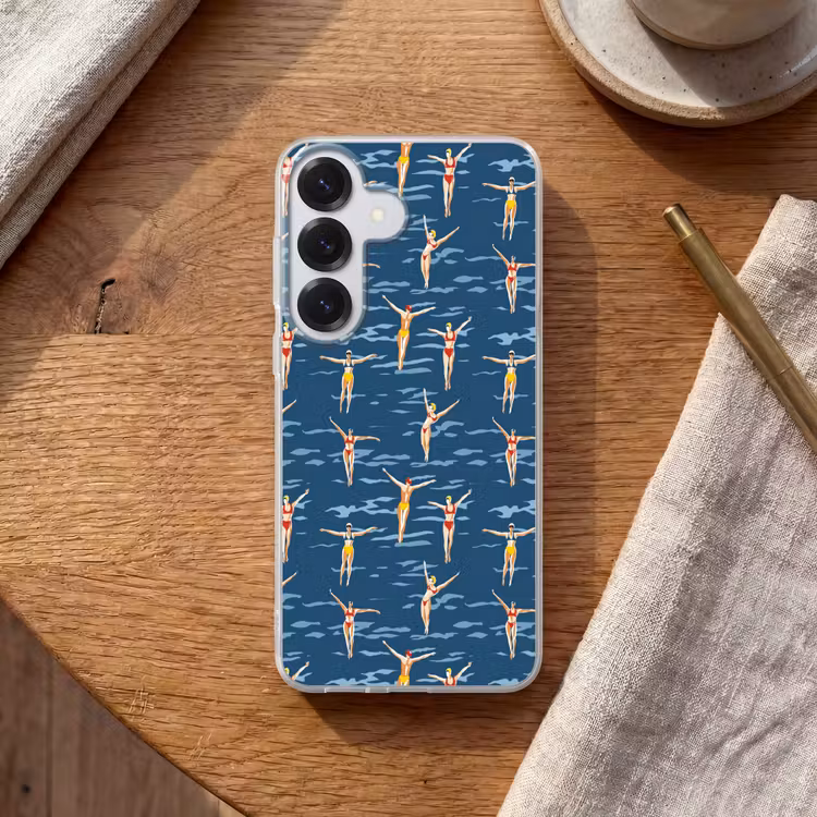 Zwemsters- Retro - Blauw Telefoonhoesje Samsung Galaxy S26 klein 975 -sfeer1