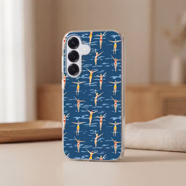 Zwemsters- Retro - Blauw Telefoonhoesje Samsung Galaxy S26 klein 975 -sfeer2
