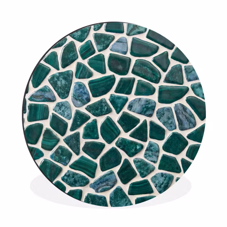 Textuur - Steen - Groen - Abstract - Patroon Wandcirkel aluminium klein -3d