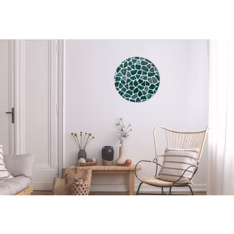 Textuur - Steen - Groen - Abstract - Patroon Wandcirkel aluminium klein -woonkamer