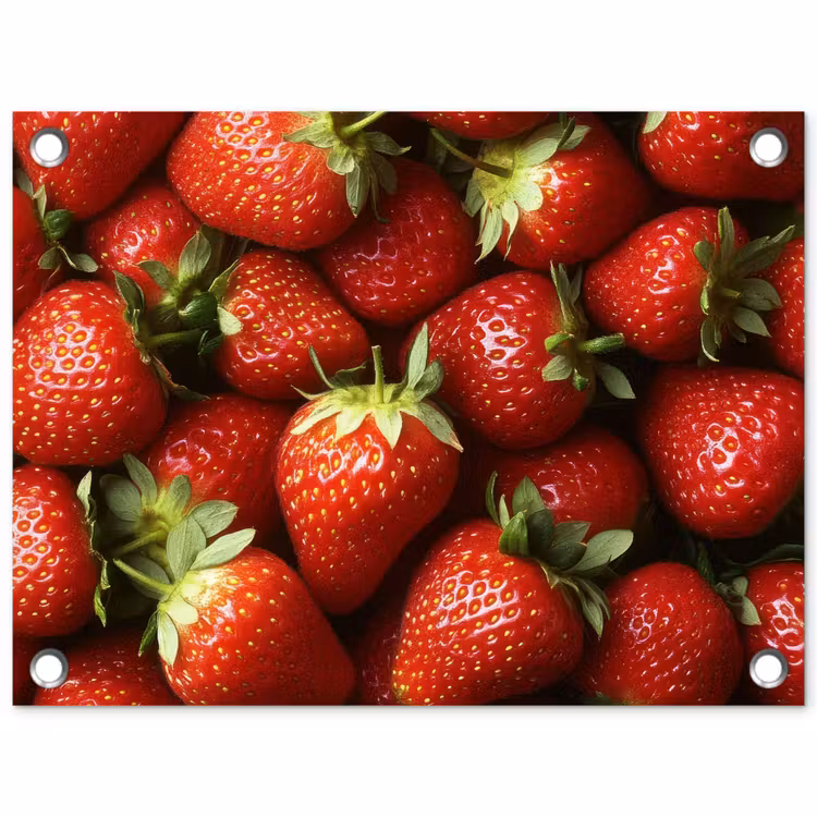 Aardbei - Fruit - Rood tuinposter los doek klein -3d