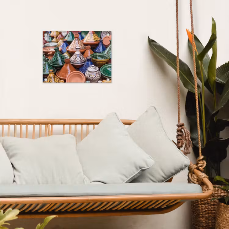 Tuinposter - Aardewerk - Kleurrijk - Patroon - Aardewerk - Kleurrijk - Patroon tuinposter los doek klein