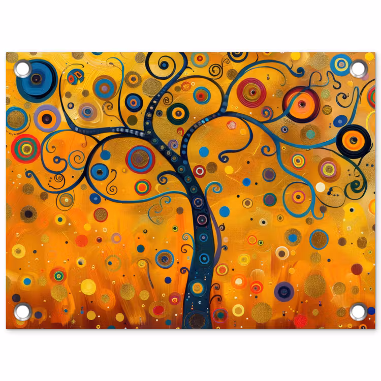 Abstract - Boom - Levensboom - Modern tuinposter los doek klein -3d