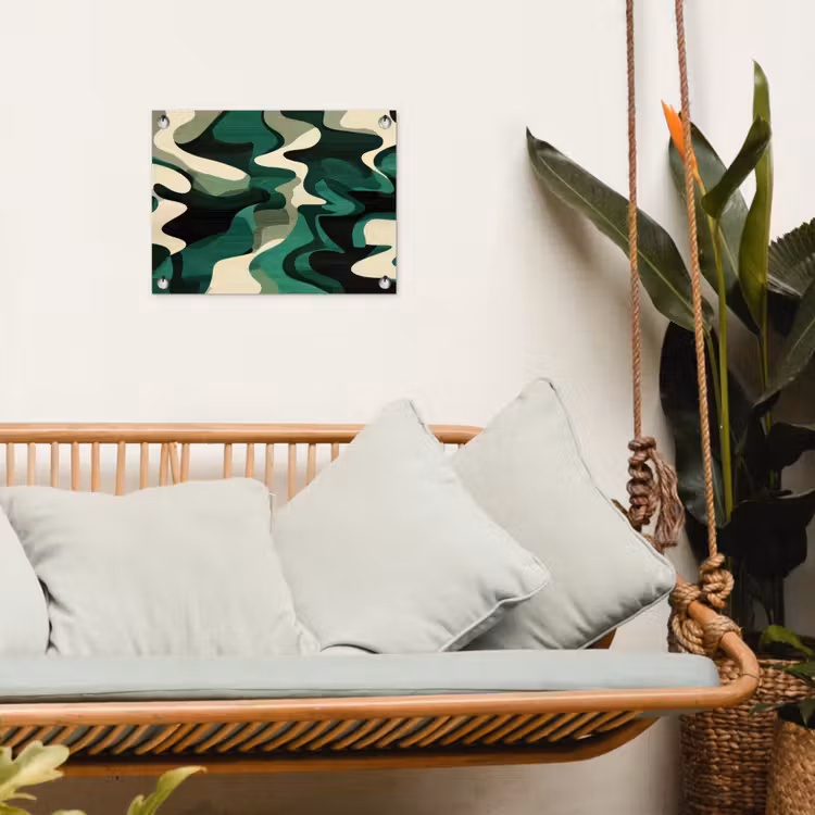 Abstract - Camouflage - Groen tuinposter los doek klein -sfeer7
