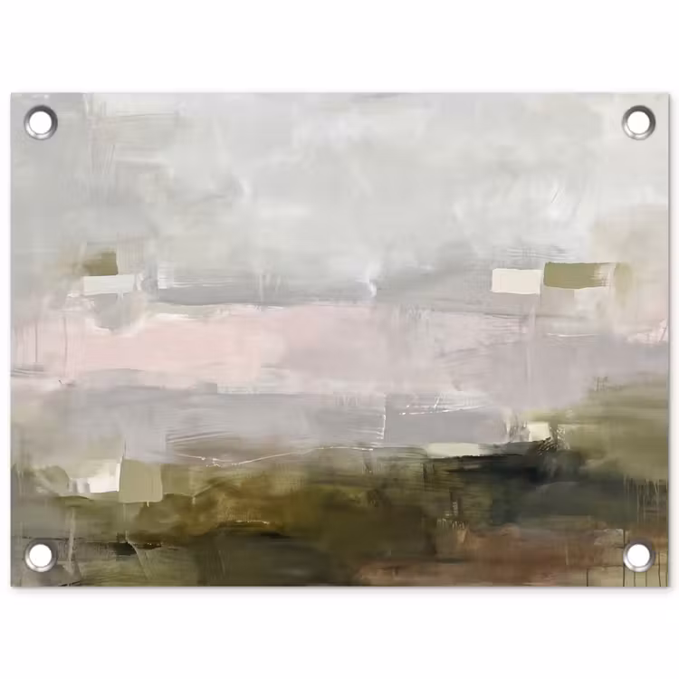 Abstract - Gelaagd - Kunst - Modern - Grijs-Groen tuinposter los doek klein -3d