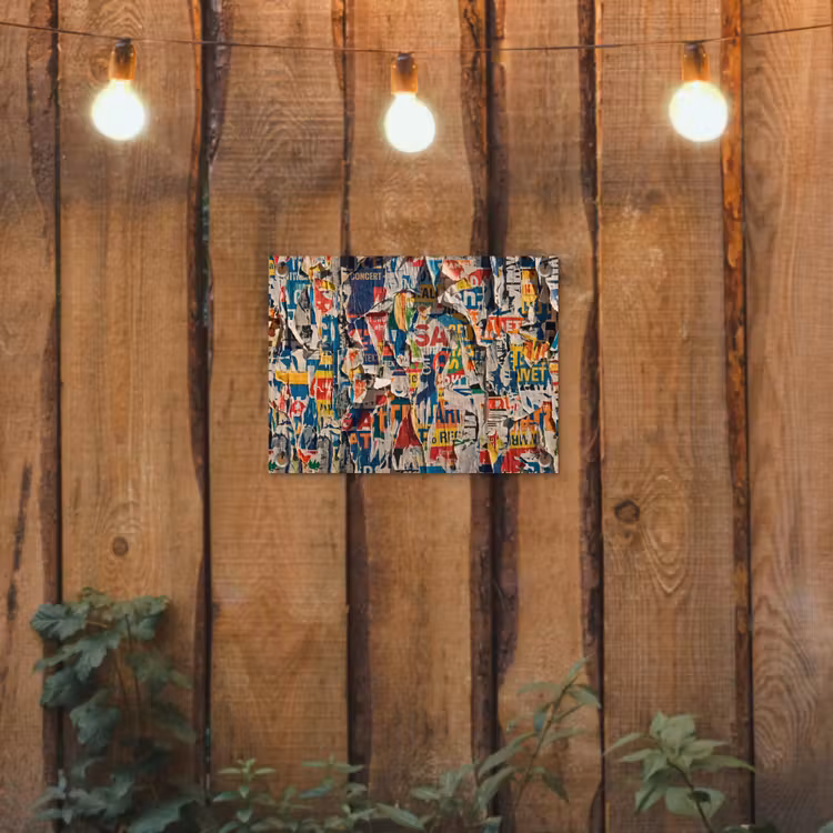 Abstract - Gelaagd papier - Urban - Modern - Kleurrijk tuinposter los doek klein -sfeer1