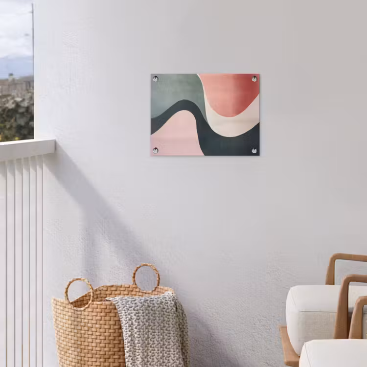 Abstract - Golven - Sierlijk - Roze tuinposter los doek klein -sfeer8