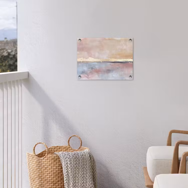Abstract - Horizontaal - Kunst - Roze - Goud tuinposter los doek klein -sfeer8