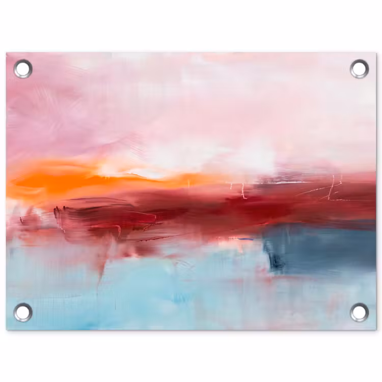 Abstract - Kleuren - Modern - Kunst - Roze tuinposter los doek klein -3d