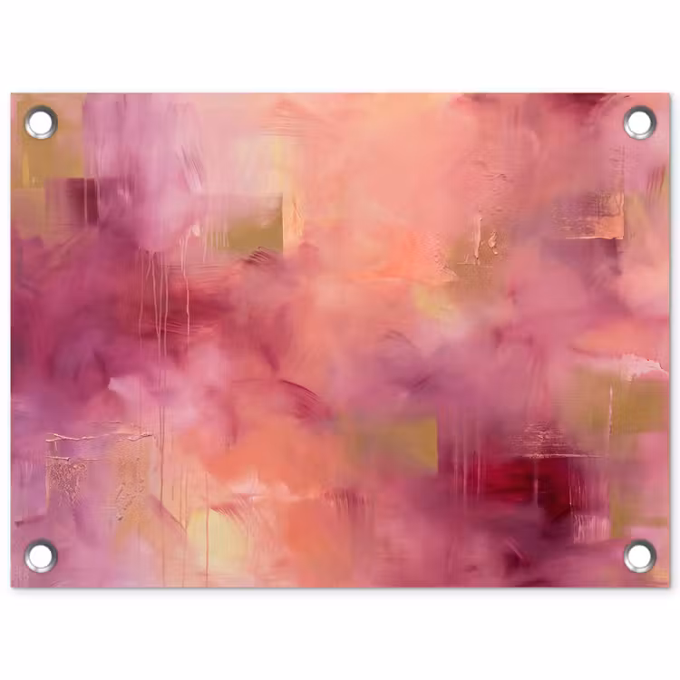 Abstract - Kleuren - Modern - Roze - Paars tuinposter los doek klein -3d