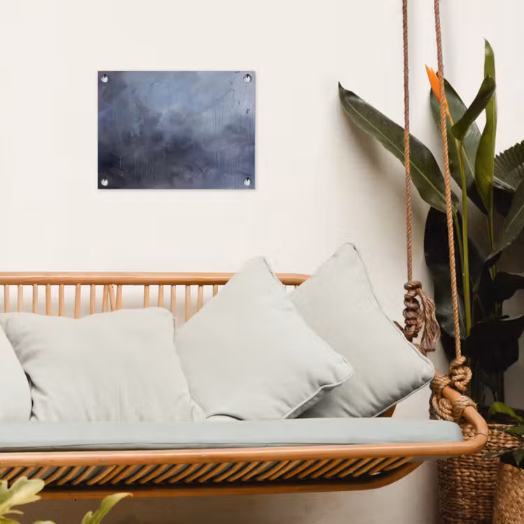 Abstract - Kwaststreken - Modern - Kunst - Grijs tuinposter los doek klein -sfeer7