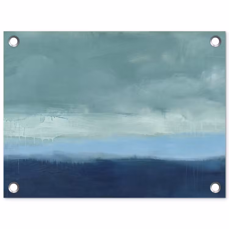 Abstract - Lagen - Rust - Modern - Blauw tuinposter los doek klein -3d