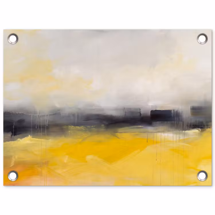 Abstract - Landschap - Modern - Geel tuinposter los doek klein -3d