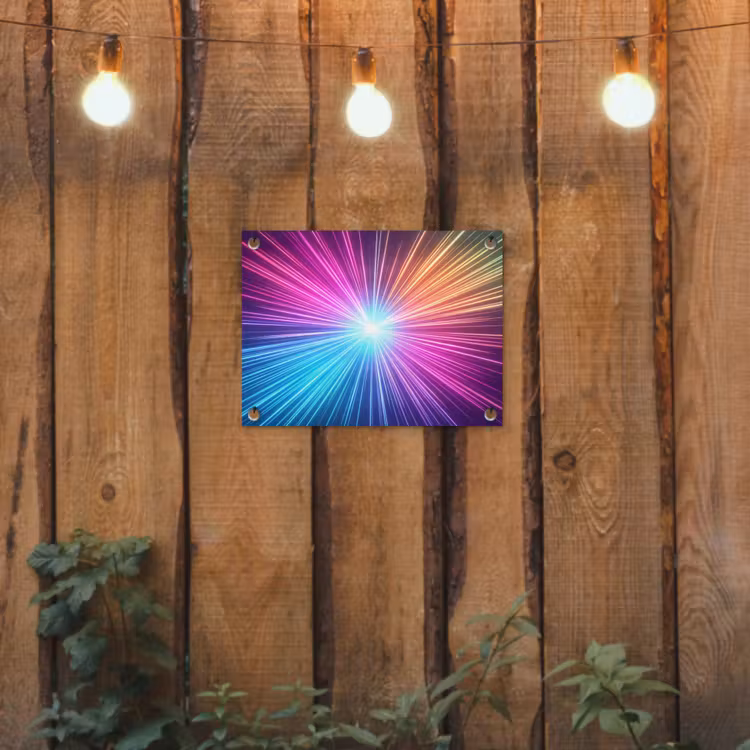 Abstract - Light - Burst - Modern - Colorful tuinposter los doek klein -sfeer1