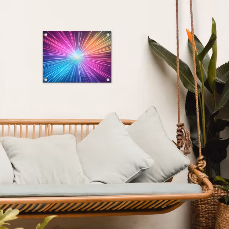 Abstract - Light - Burst - Modern - Colorful tuinposter los doek klein -sfeer7