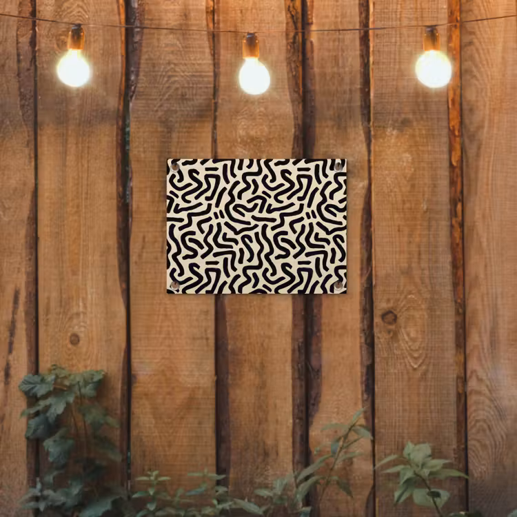 Abstract - Lijnen - Zwart tuinposter los doek klein 239 -sfeer1