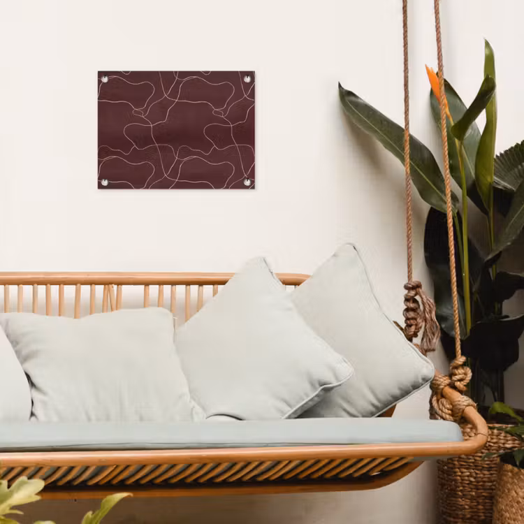 Abstract - Modern - Bruin tuinposter los doek klein 239 -sfeer7