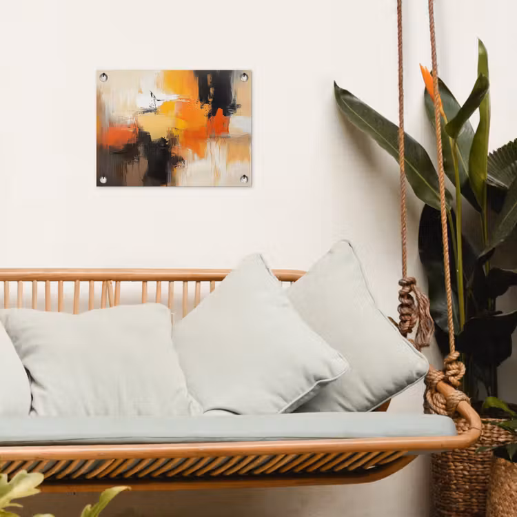 Abstract - Modern - Verflook - Herfst kleuren - Oranje tuinposter los doek klein -sfeer7