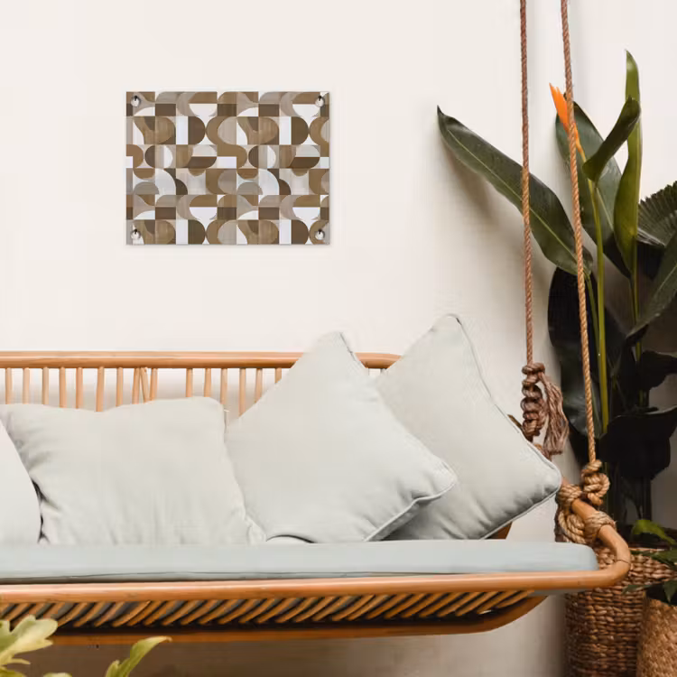 Abstract - Retro - Bruin tuinposter los doek klein 239 -sfeer7