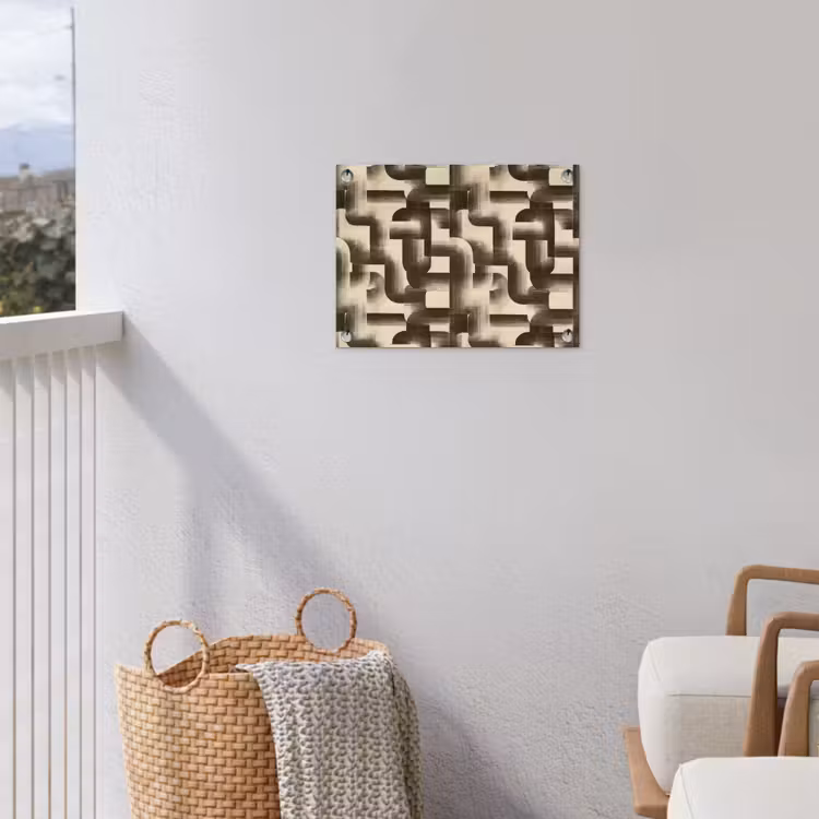 Abstract - Retro - Zwart tuinposter los doek klein 239 -sfeer8
