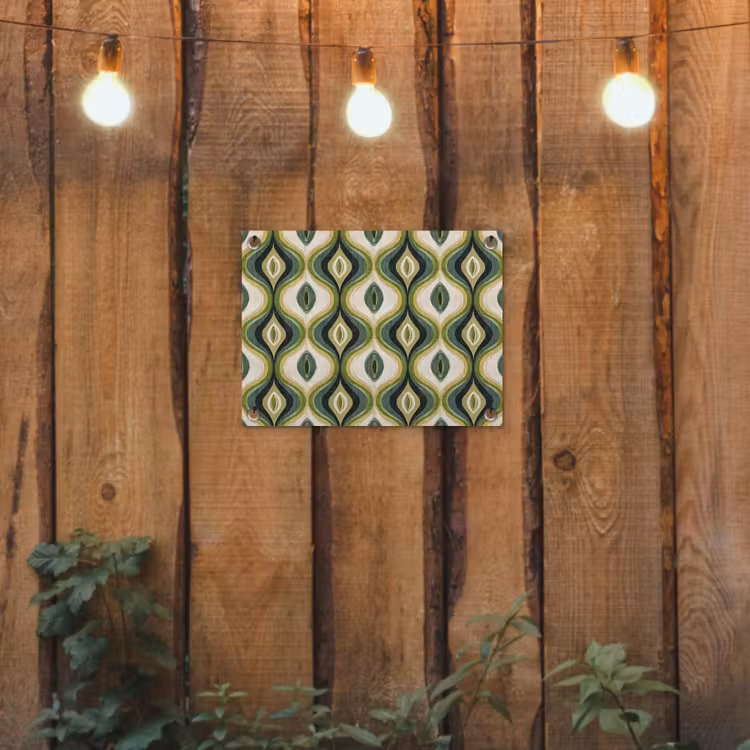 Abstract - Ritmisch - Groen tuinposter los doek klein 239 -sfeer1