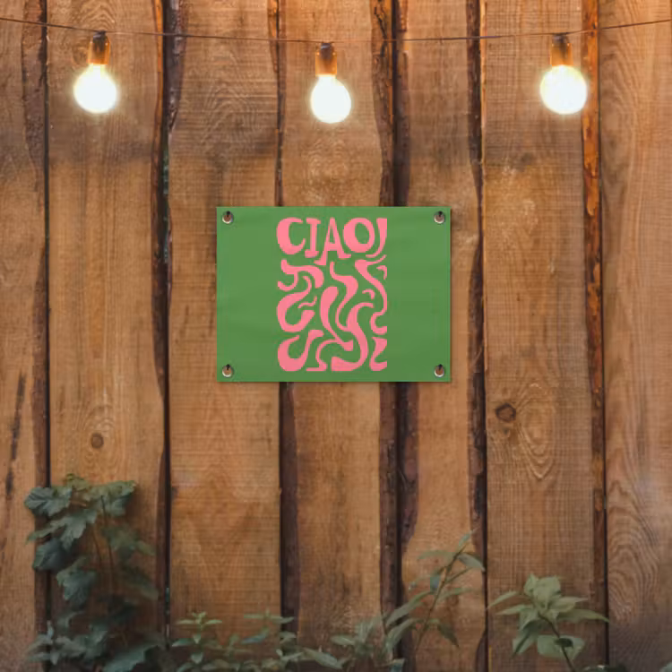 Abstract - Roze - Ciao - Vormen tuinposter los doek klein -sfeer1