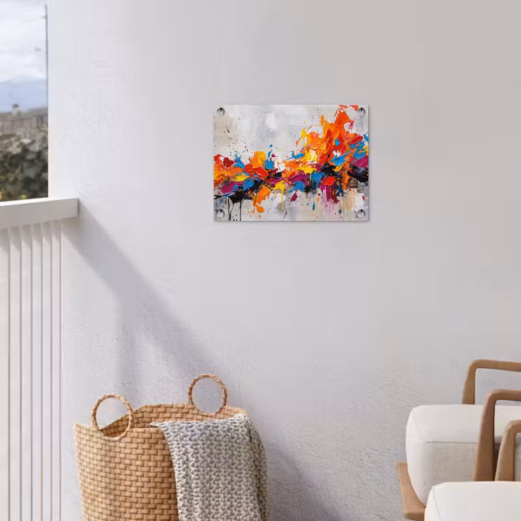 Abstract - Schilderij - Kleurrijk - Dynamisch tuinposter los doek klein -sfeer8