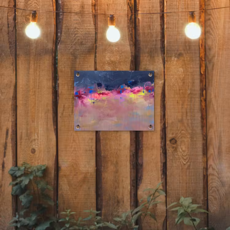 Abstract - Textuur - Kleuren - Modern - Roze tuinposter los doek klein -sfeer1