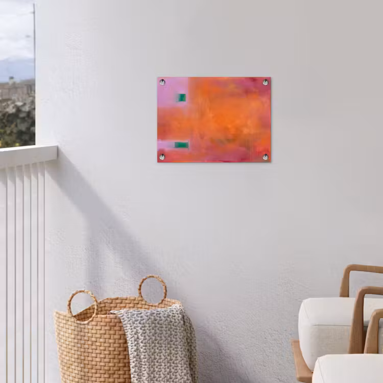 Abstract - Vlakken - Kunst - Modern - Oranje tuinposter los doek klein -sfeer8