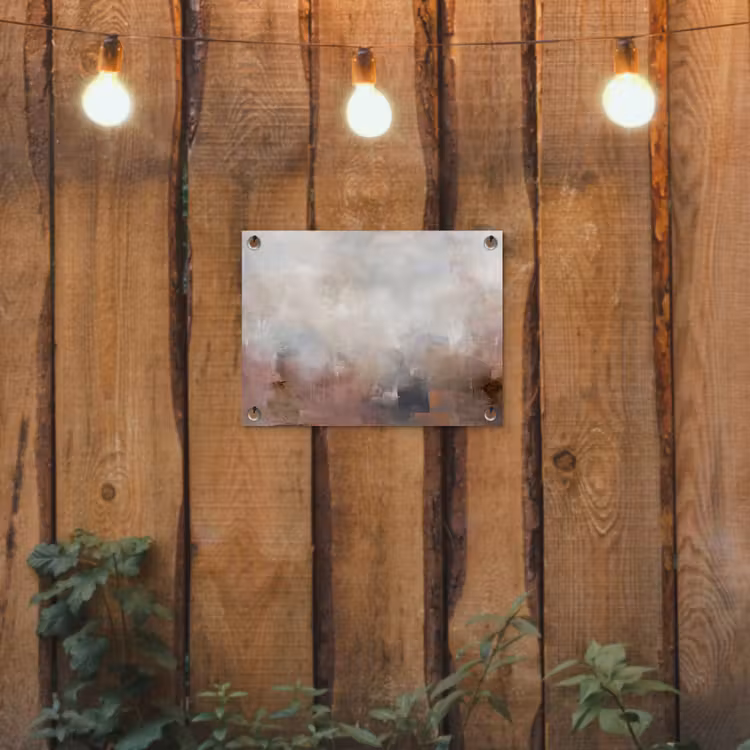 Abstract - Vloeiend - Kunst - Modern - Beige tuinposter los doek klein -sfeer1