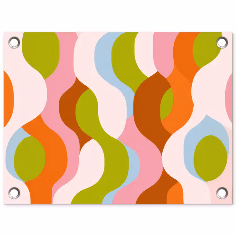 Abstract - Vormen - Roze tuinposter los doek klein -3d