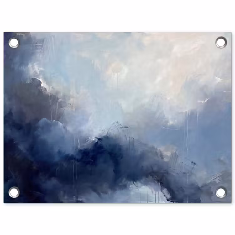 Abstract - Wolken - Modern - Blauw - Kunst tuinposter los doek klein -3d