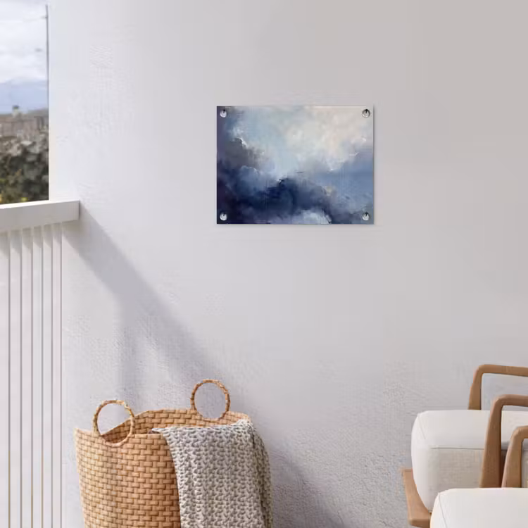Abstract - Wolken - Modern - Blauw - Kunst tuinposter los doek klein -sfeer8