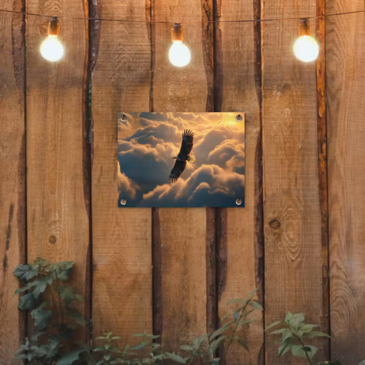 Adelaar - Wolken - Zon tuinposter los doek klein -sfeer1