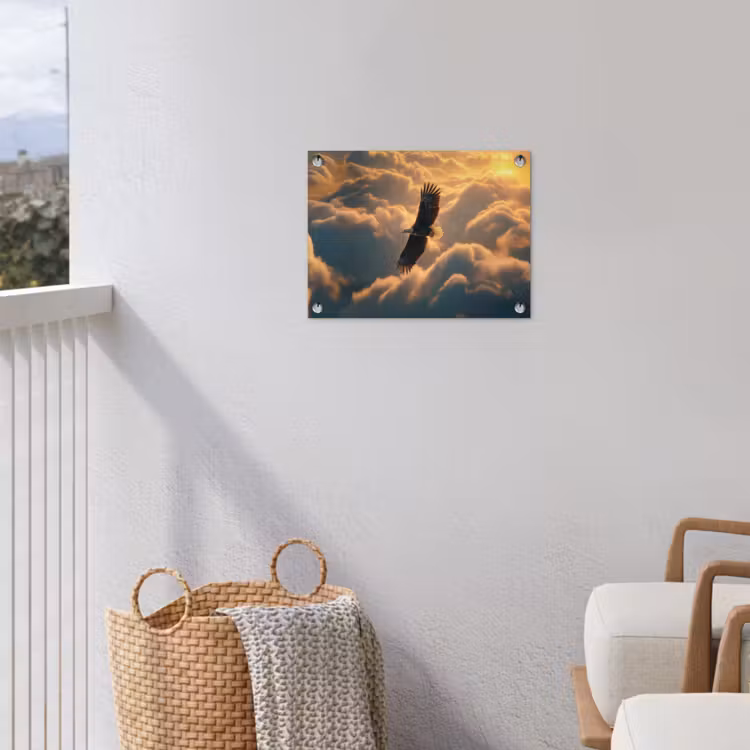 Adelaar - Wolken - Zon tuinposter los doek klein -sfeer8